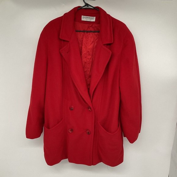 KASHMIRACLE COAT Jackets & Blazers - VTG 60s 70s KASHMIRACLE WELLINTON FASHION CASHMERE COAT L XL Red Double …